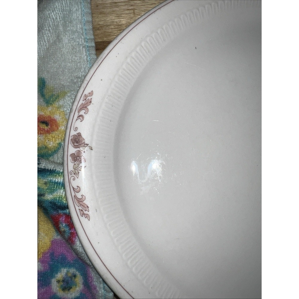 Syracuse China USA Platter with pink flowers on rim
